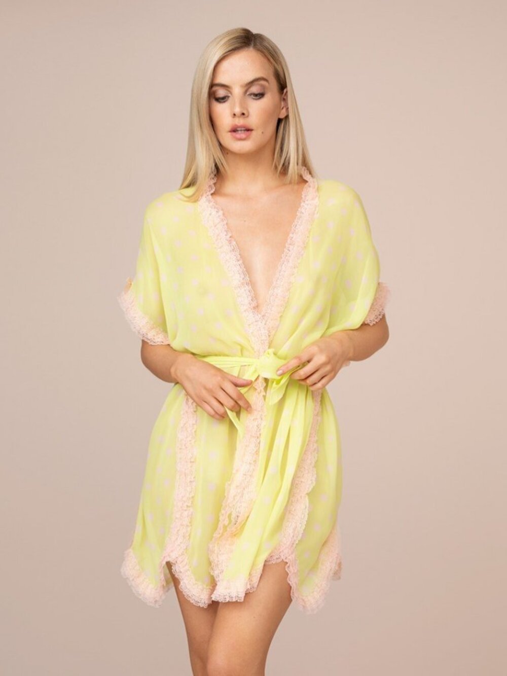 Agent Provocateur ISMAY Gown NWT Lime & Pink Silk! [AX]